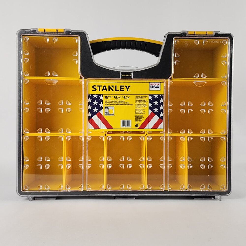 Stanley Deep Pro Organizer - 10 Removable Bins - Heavy Duty Case